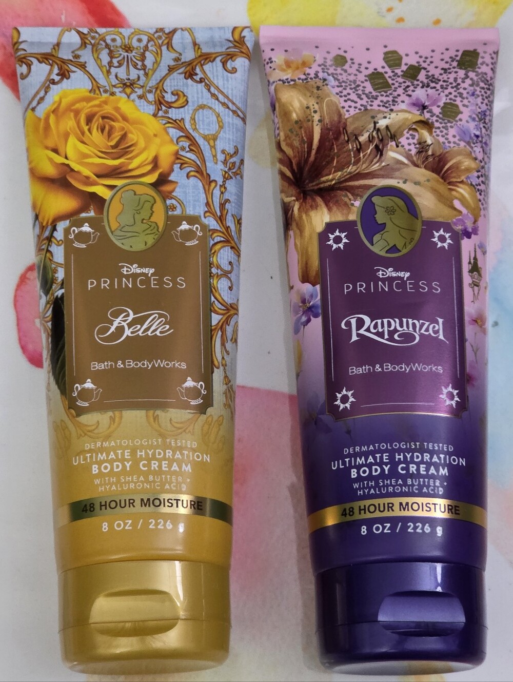 Bath & Body Works Disney Princess Belle & Rapunzel Body Cream Set NEW RARE
